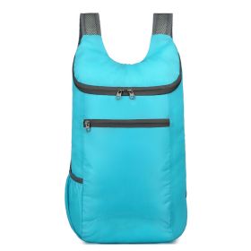 1pc Outdoor Portable Backpack For Camping; Hiking; Sports; Lightweight Cycling Bag For Men; Women; Kids; Adults - Light Blue