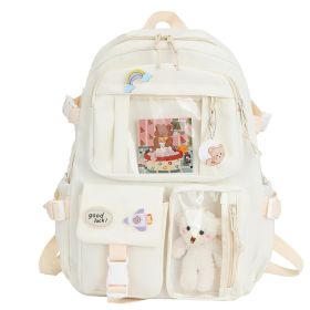 Women's Travel Backpack Women's Multi-Pocket Waterproof College School Bag Transparent Bag Large Capacity Laptop Backpack Reinforcement - Beige