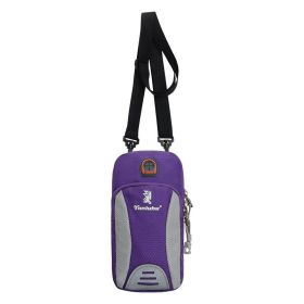 Mini Zipper Phone Arm Bag; Multi Functional Crossbody Bag; Casual Wrist Sports Bag For Outdoor - Purple