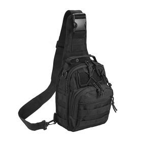 Outdoor Sling Bag Crossbody Pack Chest Shoulder Backpack - Black - Mountaineering Bag