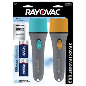 Rayovac VBJ1D-B2 Brite Essentials Hang Loop LED Flashlight Combo Kit, Multicolored, 20 Lumens - Rayovac