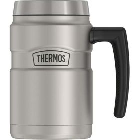 Thermos 16 Oz Vacuum Insulated Desk Mug, Matte Stainless Steel - Thermos