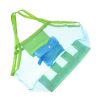 Children's Sand Away Beach Mesh Bag; Beach Toys Bag Baby Toy Storage Bags - Green+Blue