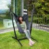 Height Adjustable Hammock Chair with Phone Holder and Side Pocket - Gray