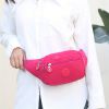 Simple Waist Bag; Letter Patch Decor Crossbody Bag; Casual Nylon Phone Bag For Outdoor Travel Sports - Rose Red