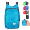 20L Unisex Lightweight Outdoor Backpack; Waterproof Folding Backpack; Casual Capacity Camping Bag For Travel Hiking Cycling Sport - Lake Blue