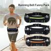 Adjustable Running Belt Fanny Pack With 2 Water Bottle Holder For Men And Women For Fitness Jogging Hiking Travel - Black