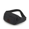 Men's Solid Canvas Crossbody & Waist Bag - Black